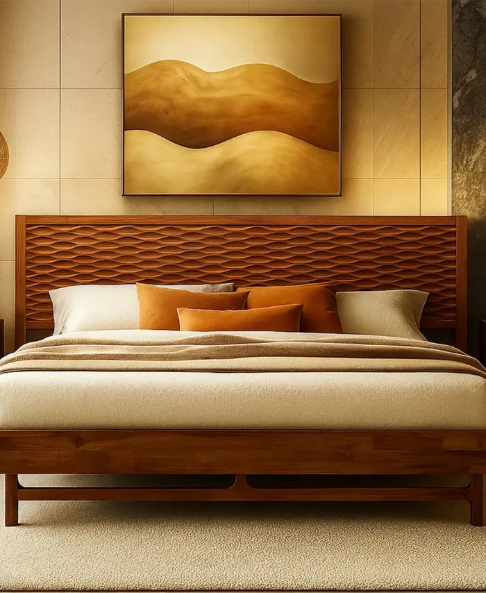 Modern Solid Wood Platform Bed Luxe
