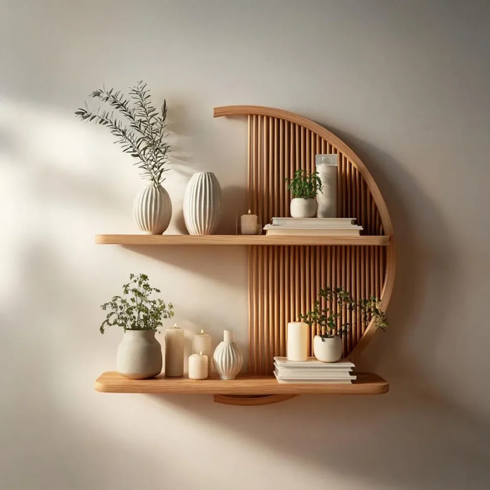 Solid Wood Live Edge Floating Shelf Set