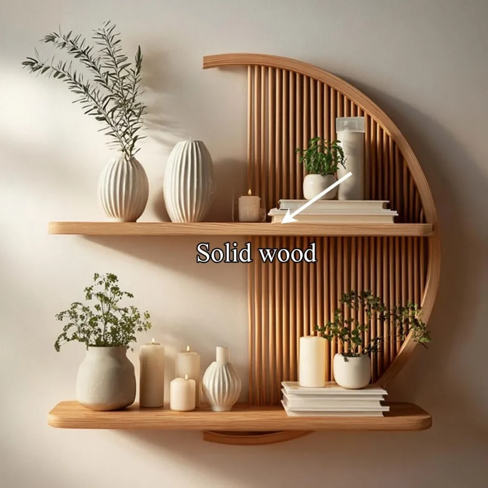 Solid Wood Live Edge Floating Shelf Set - Image 3