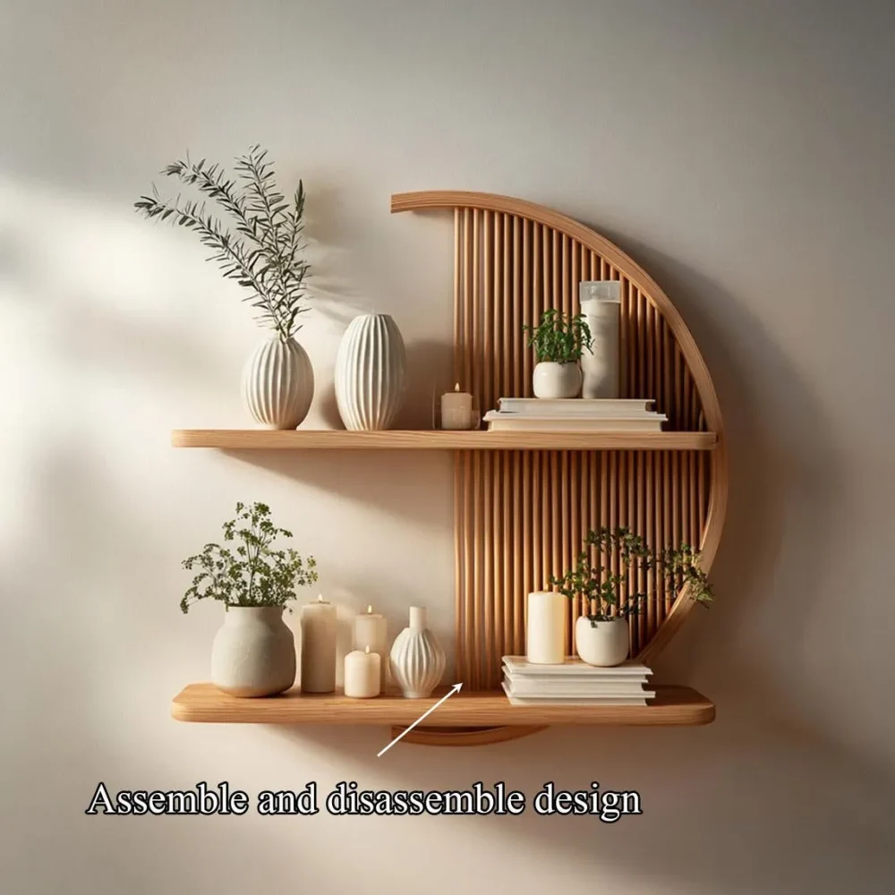 Solid Wood Live Edge Floating Shelf Set - Image 4