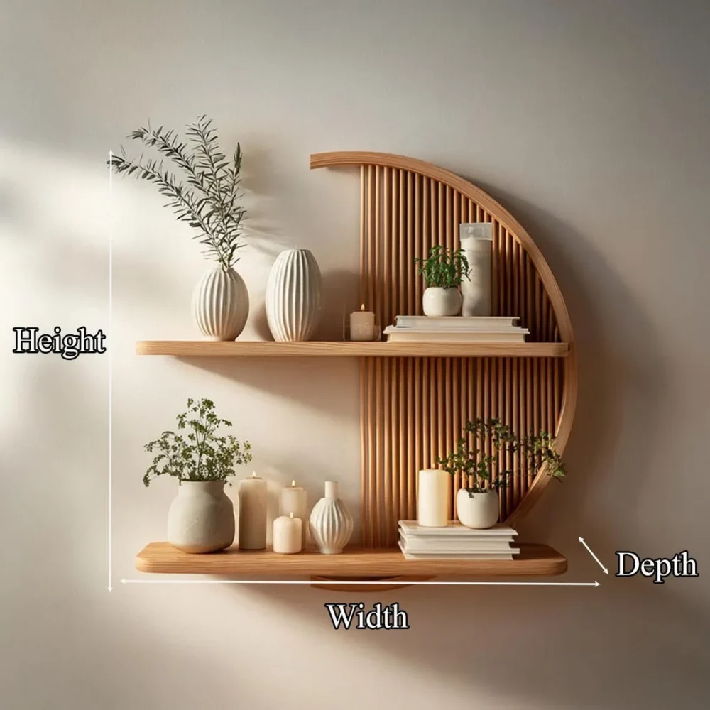 Solid Wood Live Edge Floating Shelf Set - Image 5