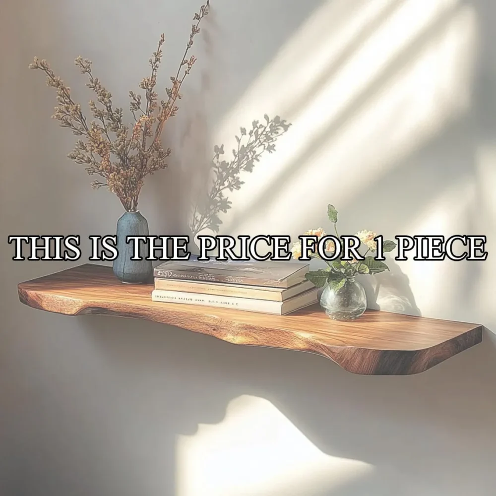 Rustic Live Edge Floating Shelf Display Wood - Image 2