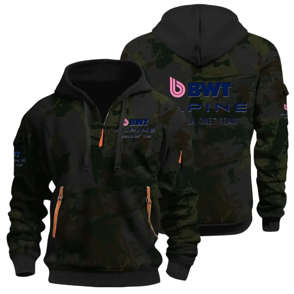 Sports Car Hoodie Half Zip 3D Print, Sporty Everyday Wear Hoodie CAR514 - Black