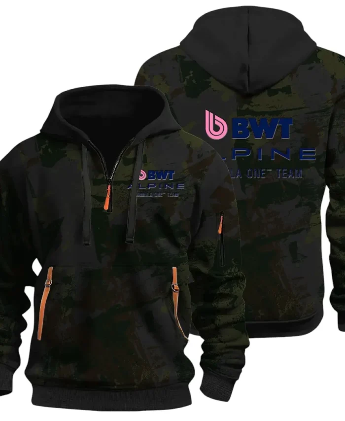 Sports Car Hoodie Half Zip 3D Print, Sporty Everyday Wear Hoodie CAR514 - Black