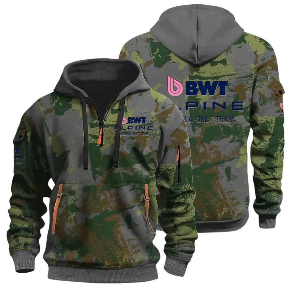 Sports Car Hoodie Half Zip 3D Print, Sporty Everyday Wear Hoodie CAR514 - Dark Gray
