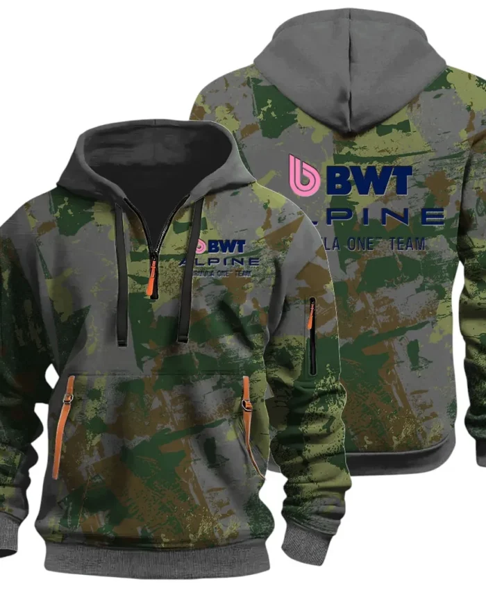 Sports Car Hoodie Half Zip 3D Print, Sporty Everyday Wear Hoodie CAR514 - Dark Gray