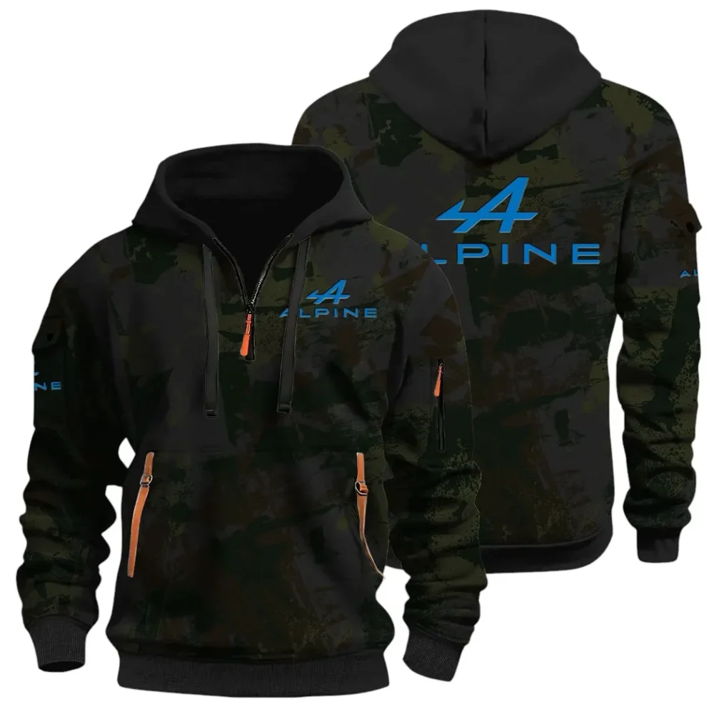 Sports Car Hoodie Half Zip 3D Print, Lightweight & Casual Comfort Hoodie CAR514 - Black