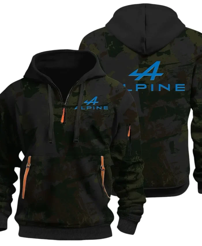 Sports Car Hoodie Half Zip 3D Print, Lightweight & Casual Comfort Hoodie CAR514 - Black
