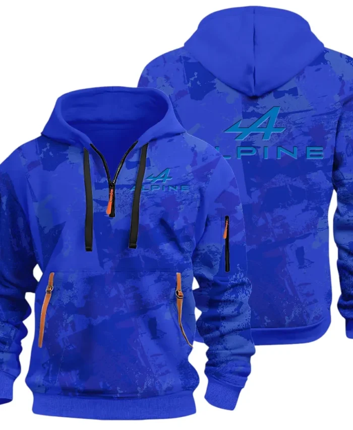 Sports Car Hoodie Half Zip 3D Print, Lightweight & Casual Comfort Hoodie CAR514 - Blue