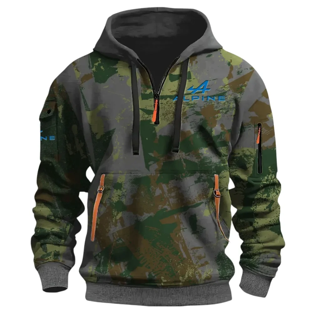 Sports Car Hoodie Half Zip 3D Print, Lightweight & Casual Comfort Hoodie CAR514 - Dark Gray - Image 2