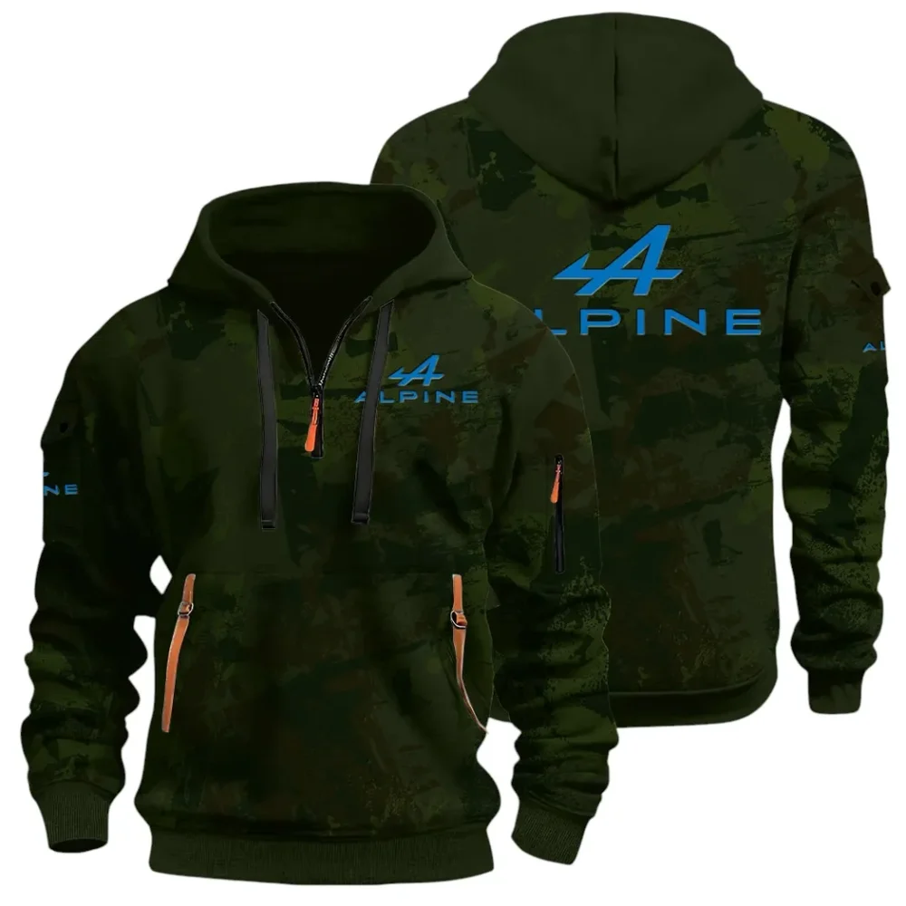 Sports Car Hoodie Half Zip 3D Print, Lightweight & Casual Comfort Hoodie CAR514 - Green