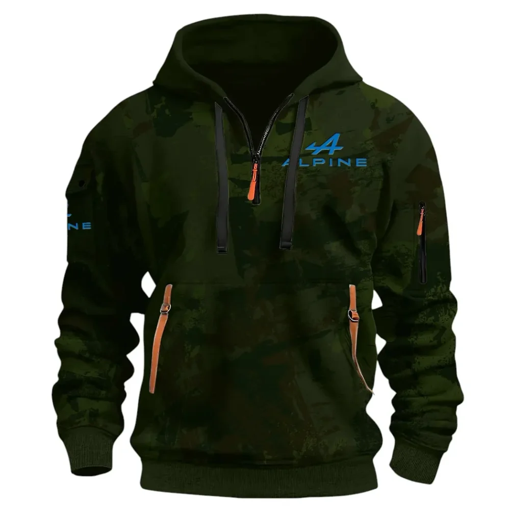 Sports Car Hoodie Half Zip 3D Print, Lightweight & Casual Comfort Hoodie CAR514 - Green - Image 2
