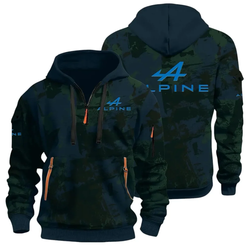 Sports Car Hoodie Half Zip 3D Print, Lightweight & Casual Comfort Hoodie CAR514 - Navy