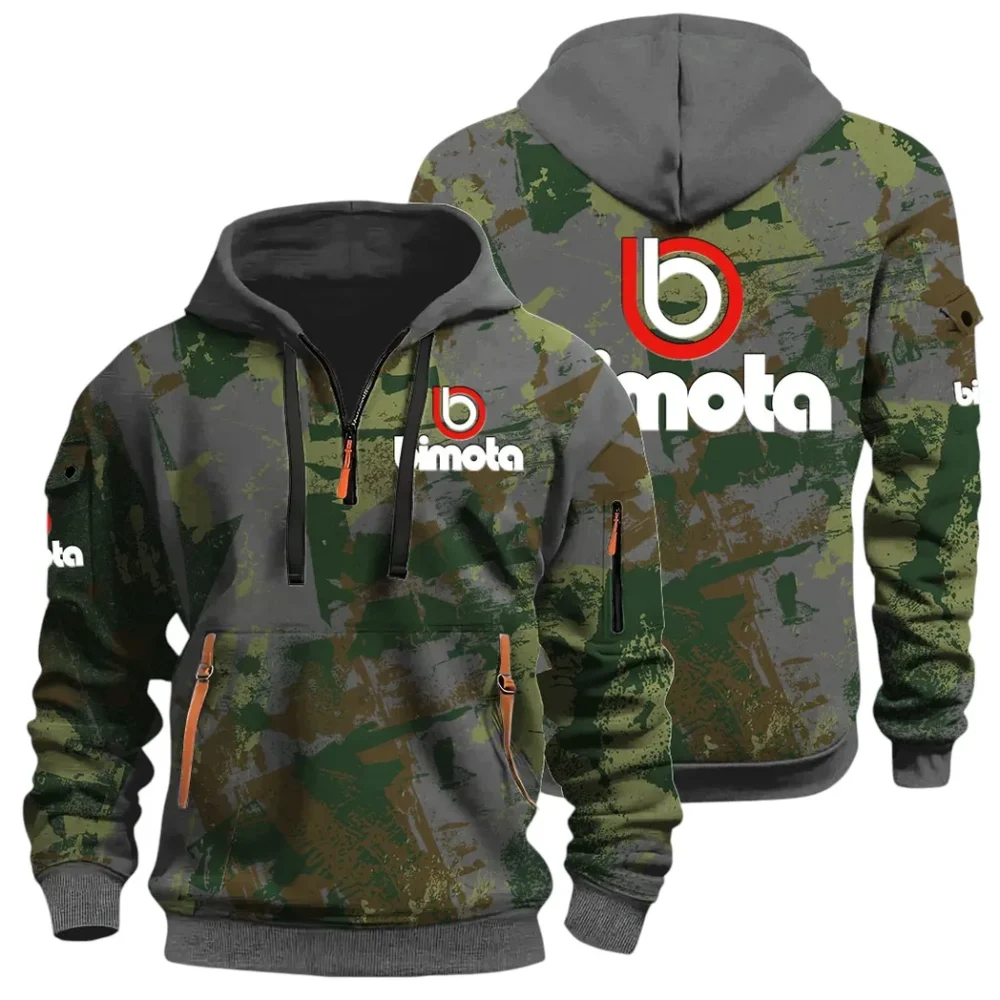 Track Bike Hoodie Half Zip 3D Print, Streetwear Casual Look Outfit CAR514 - Dark Gray
