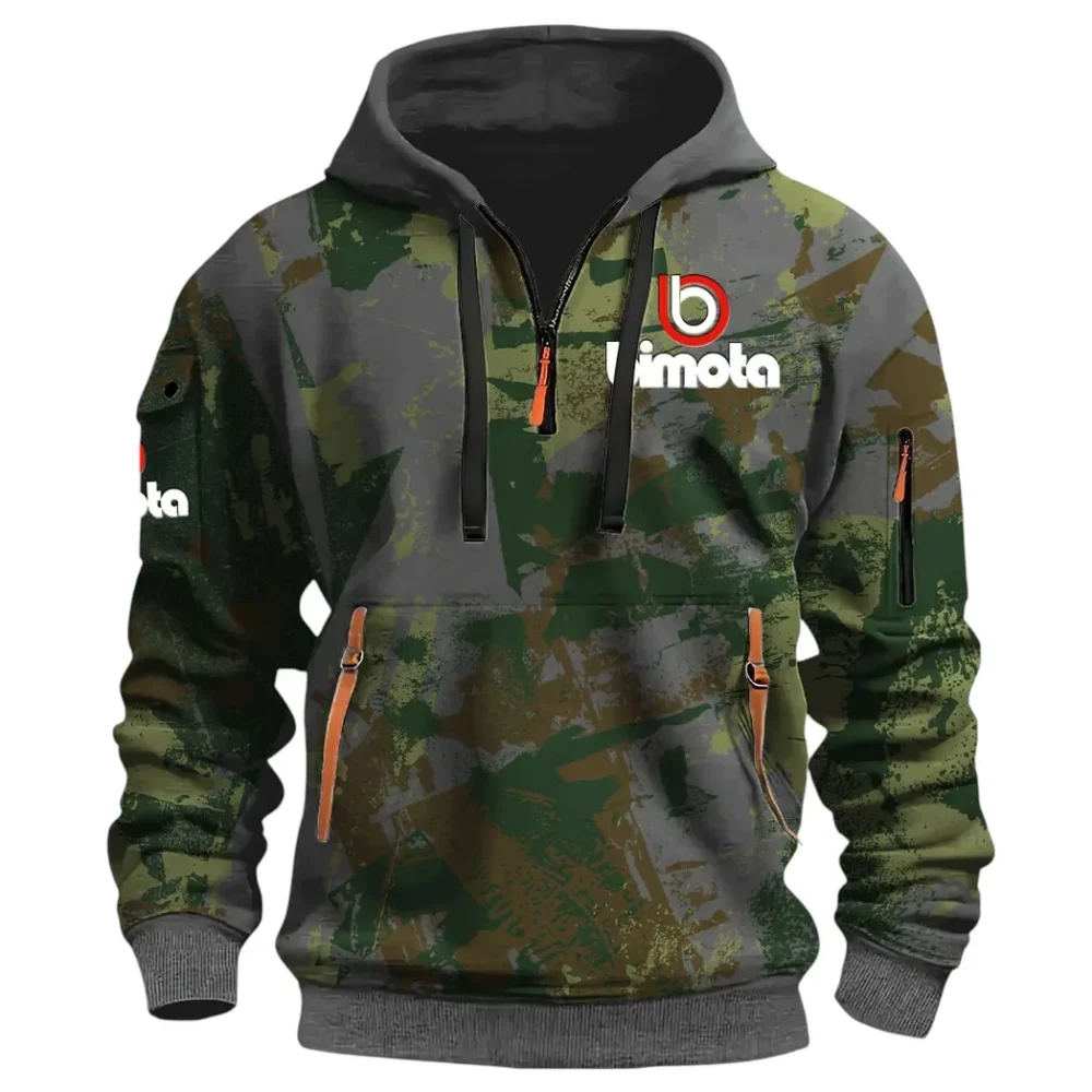 Track Bike Hoodie Half Zip 3D Print, Streetwear Casual Look Outfit CAR514 - Dark Gray - Image 2