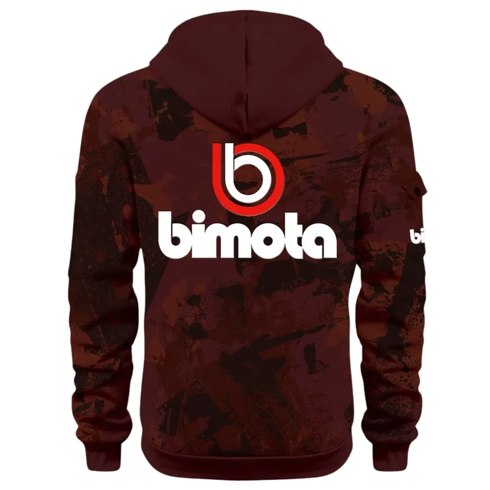 Track Bike Hoodie Half Zip 3D Print, Streetwear Casual Look Outfit CAR514 - Dark Red - Image 3
