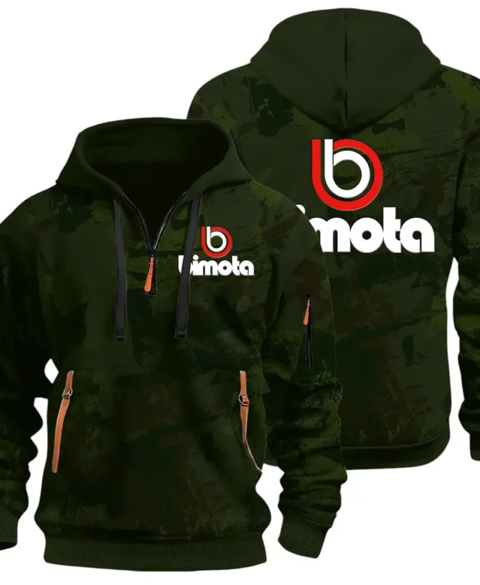 Track Bike Hoodie Half Zip 3D Print, Streetwear Casual Look Outfit CAR514 - Green