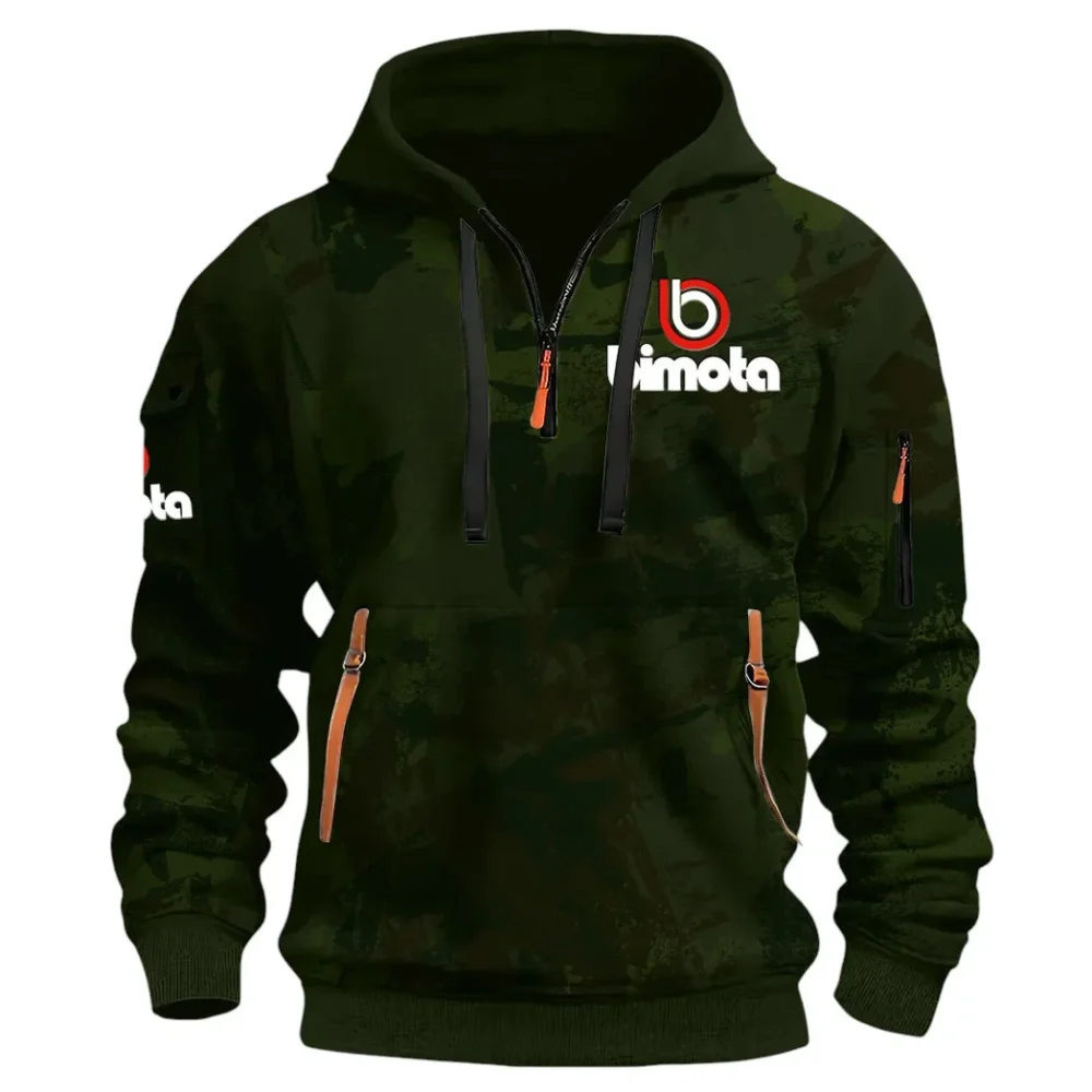 Track Bike Hoodie Half Zip 3D Print, Streetwear Casual Look Outfit CAR514 - Green - Image 2