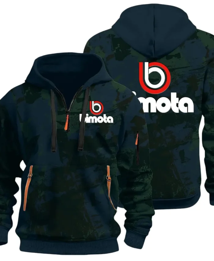 Track Bike Hoodie Half Zip 3D Print, Streetwear Casual Look Outfit CAR514 - Navy