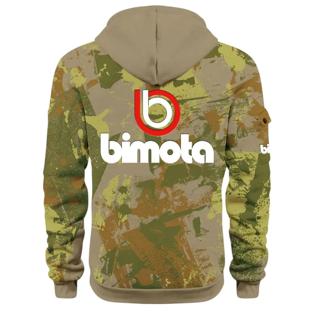 Track Bike Hoodie Half Zip 3D Print, Streetwear Casual Look Outfit CAR514 - Khaki - Image 3