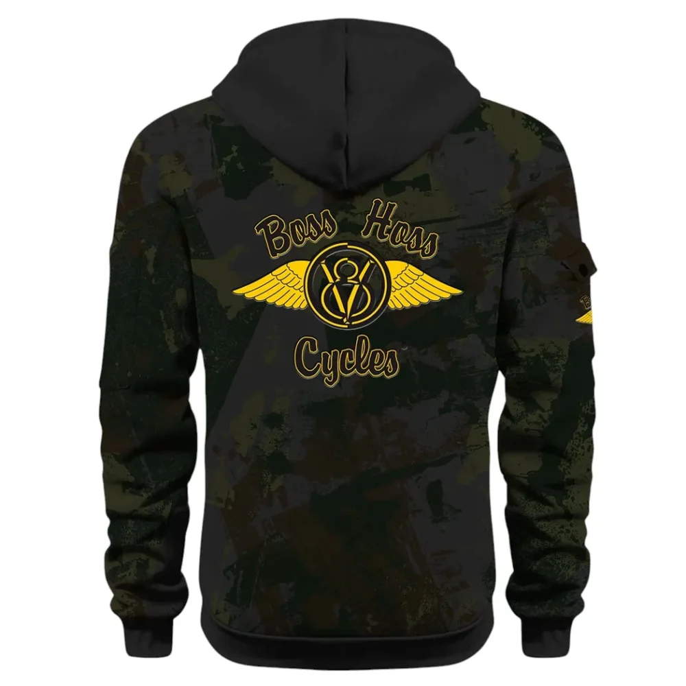 Muscle Motorcycle Hoodie Half Zip 3D Print, Rugged & Comfortable Streetwear Outfit CAR514 - Black - Image 3