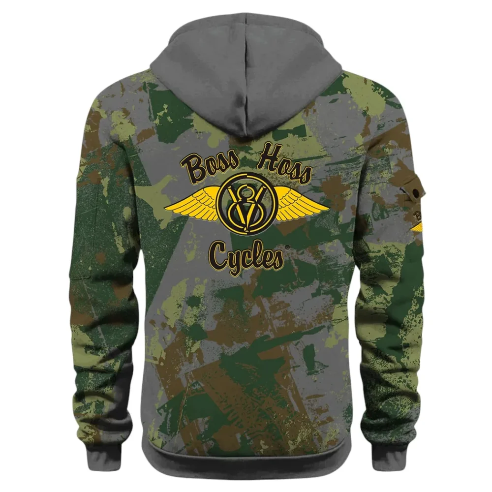 Muscle Motorcycle Hoodie Half Zip 3D Print, Rugged & Comfortable Streetwear Outfit CAR514 - Dark Gray - Image 3