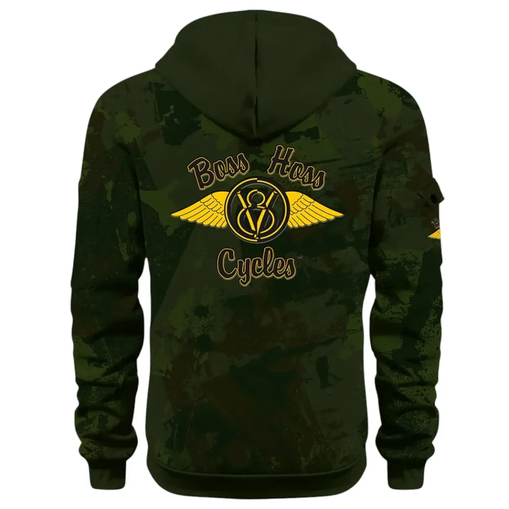 Muscle Motorcycle Hoodie Half Zip 3D Print, Rugged & Comfortable Streetwear Outfit CAR514 - Green - Image 3