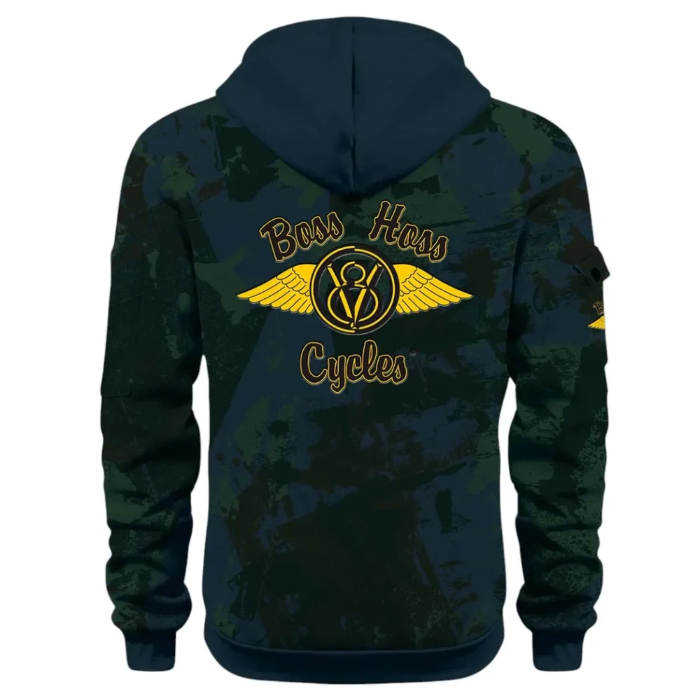Muscle Motorcycle Hoodie Half Zip 3D Print, Rugged & Comfortable Streetwear Outfit CAR514 - Navy - Image 3