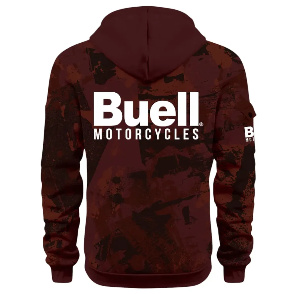 Lightweight Motorcycle Hoodie Half Zip 3D Print, Streetwear Casual Look Outfit CAR514 - Dark Red - Image 3