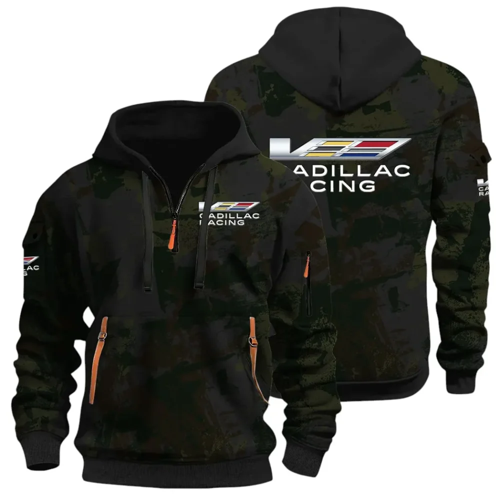 Stylish Luxury Wagon Hoodie Half Zip 3D Print, Sporty & Street-Ready Hoodie CAR514 - Black