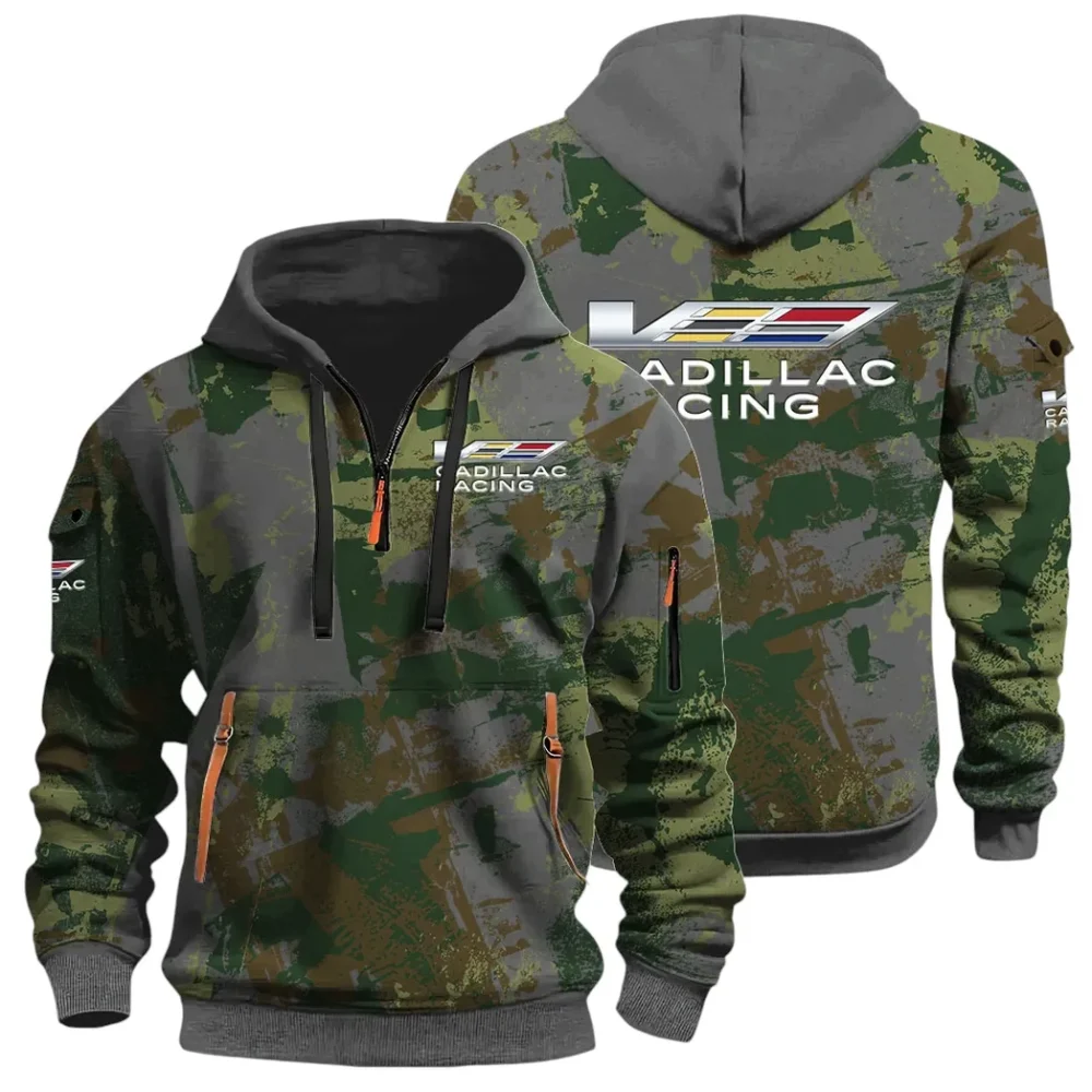 Stylish Luxury Wagon Hoodie Half Zip 3D Print, Sporty & Street-Ready Hoodie CAR514 - Dark Gray
