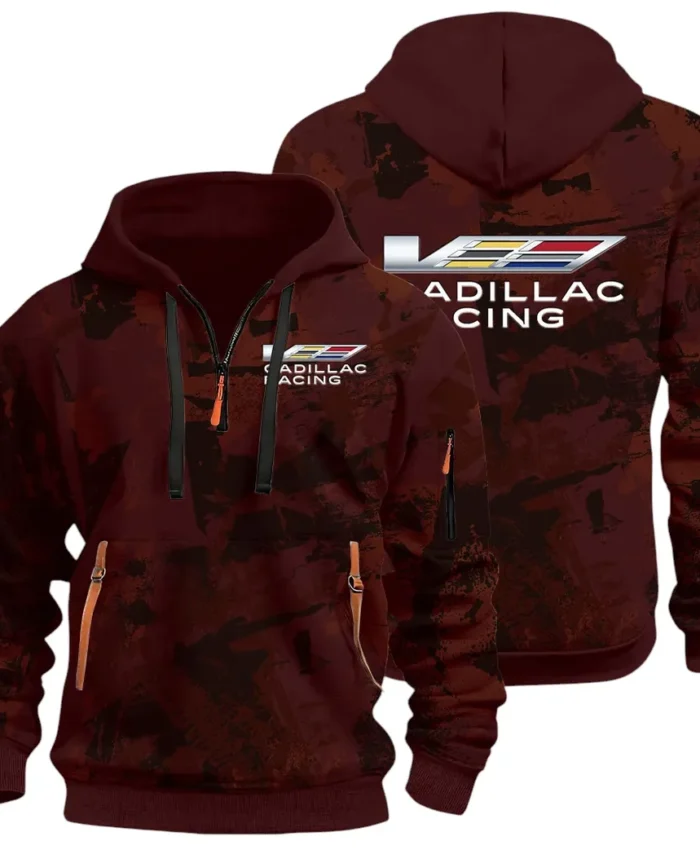 Stylish Luxury Wagon Hoodie Half Zip 3D Print, Sporty & Street-Ready Hoodie CAR514 - Dark Red