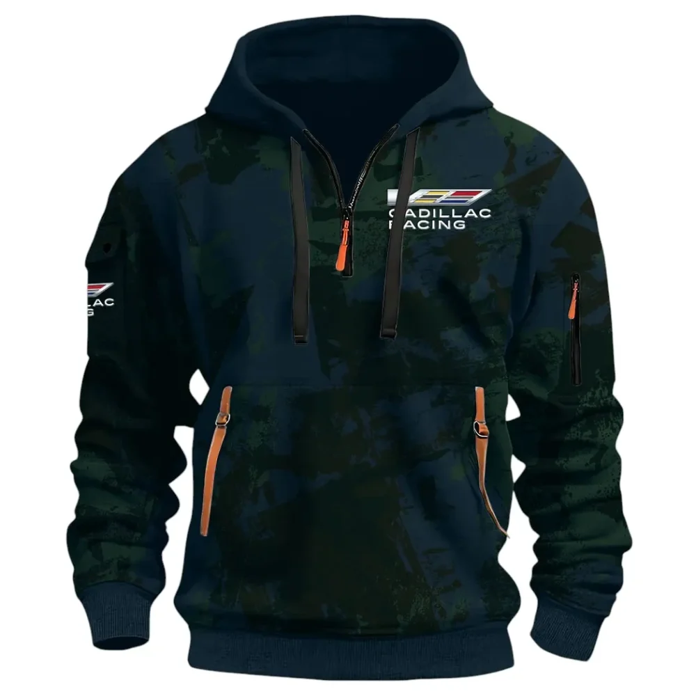 Stylish Luxury Wagon Hoodie Half Zip 3D Print, Sporty & Street-Ready Hoodie CAR514 - Navy - Image 2
