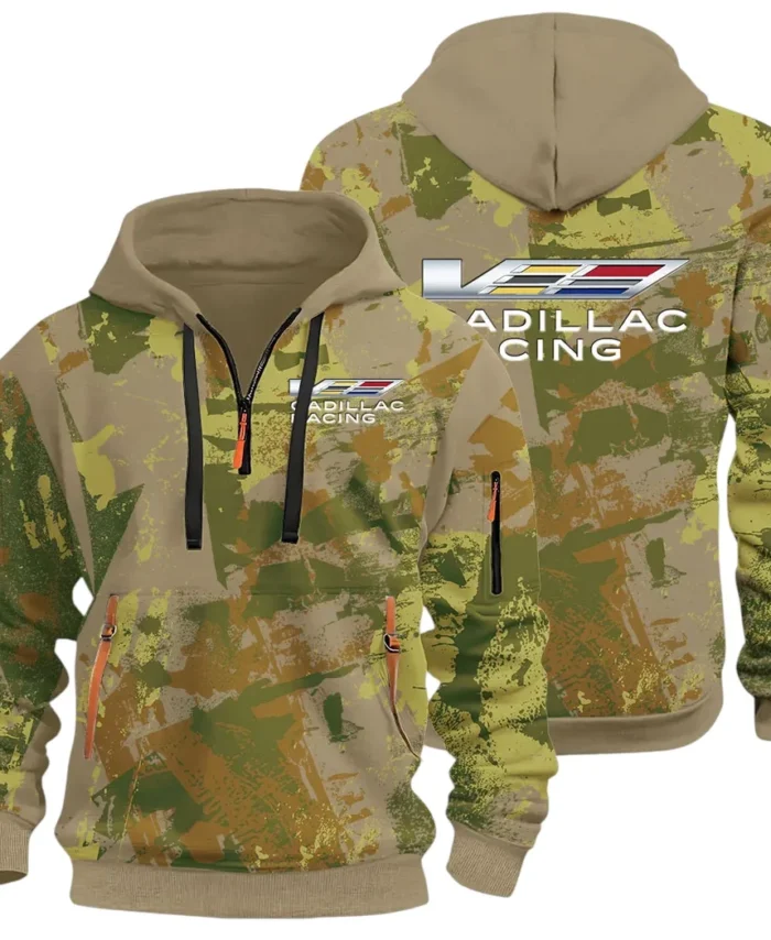 Stylish Luxury Wagon Hoodie Half Zip 3D Print, Sporty & Street-Ready Hoodie CAR514 - Khaki
