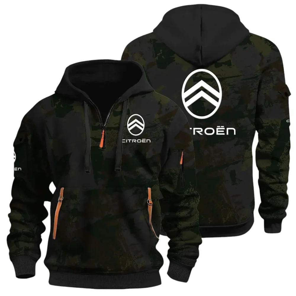Comfortable Sedan Hoodie Half Zip 3D Print, Urban Casual Comfort Hoodie CAR514 - Black