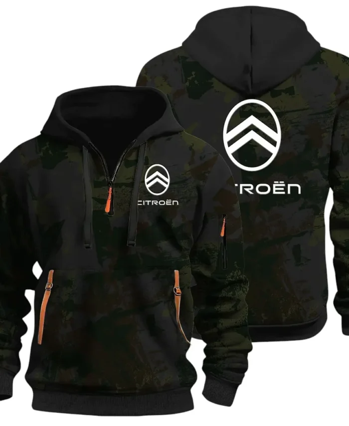 Comfortable Sedan Hoodie Half Zip 3D Print, Urban Casual Comfort Hoodie CAR514 - Black