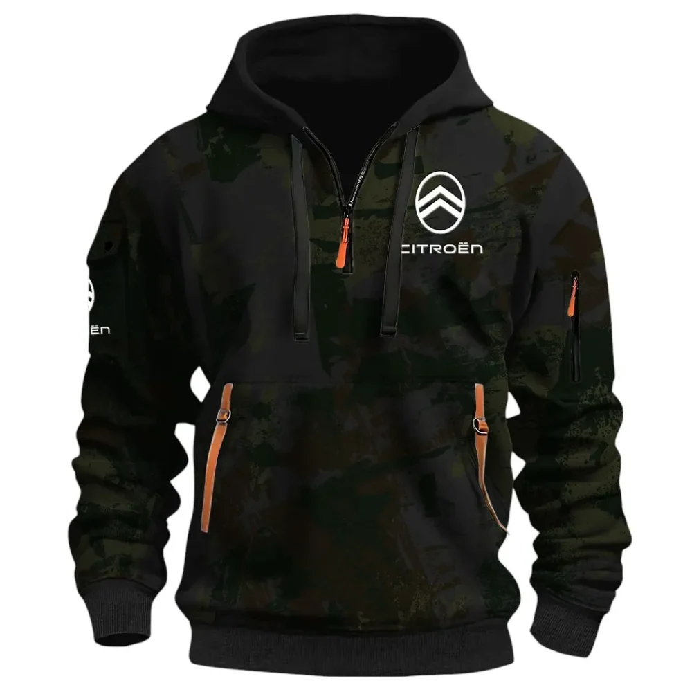 Comfortable Sedan Hoodie Half Zip 3D Print, Urban Casual Comfort Hoodie CAR514 - Black - Image 2