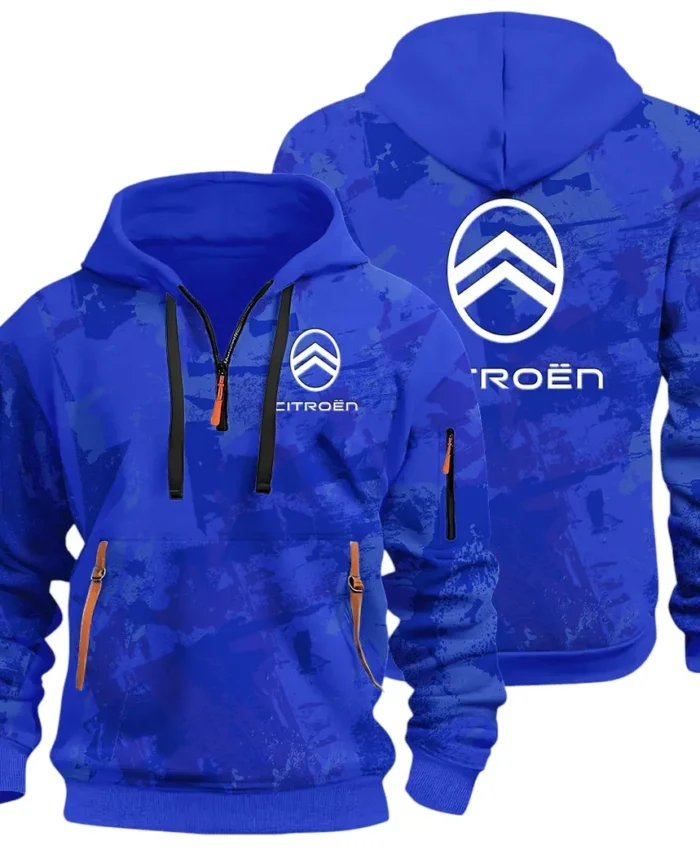 Comfortable Sedan Hoodie Half Zip 3D Print, Urban Casual Comfort Hoodie CAR514 - Blue