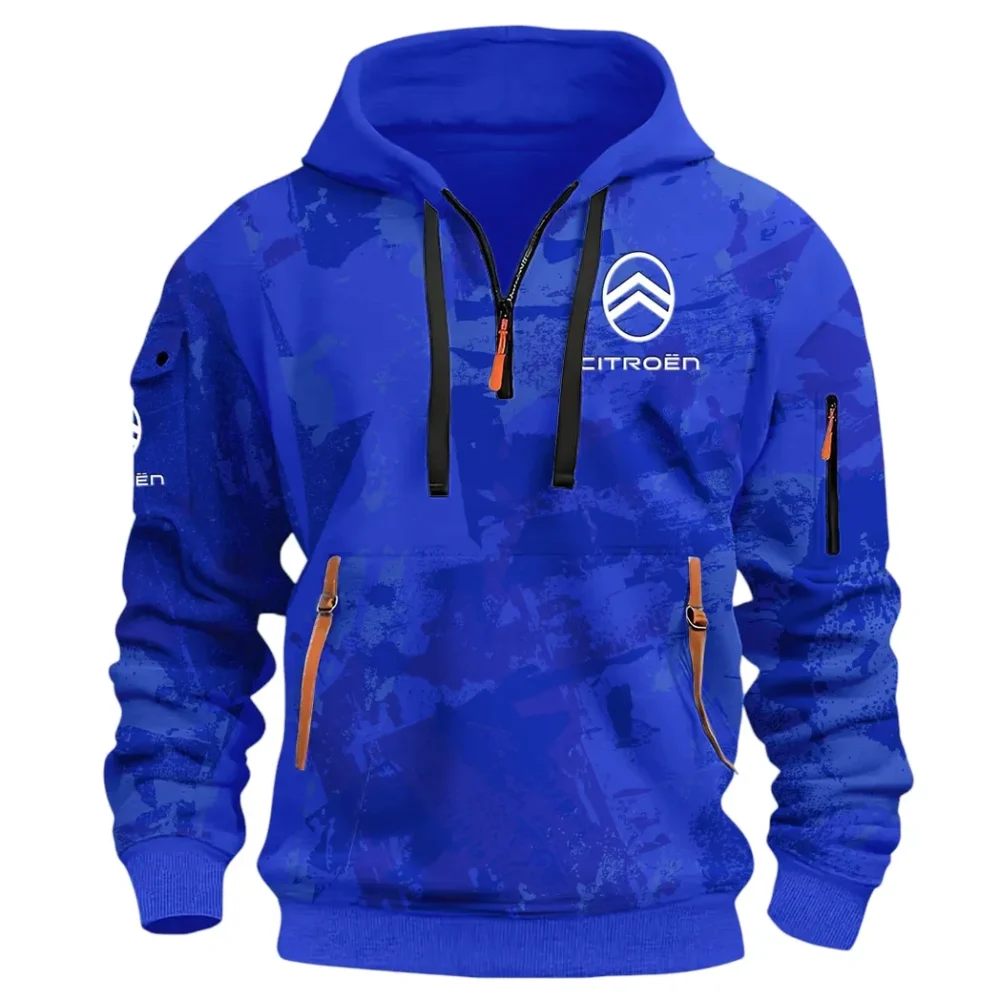 Comfortable Sedan Hoodie Half Zip 3D Print, Urban Casual Comfort Hoodie CAR514 - Blue - Image 2