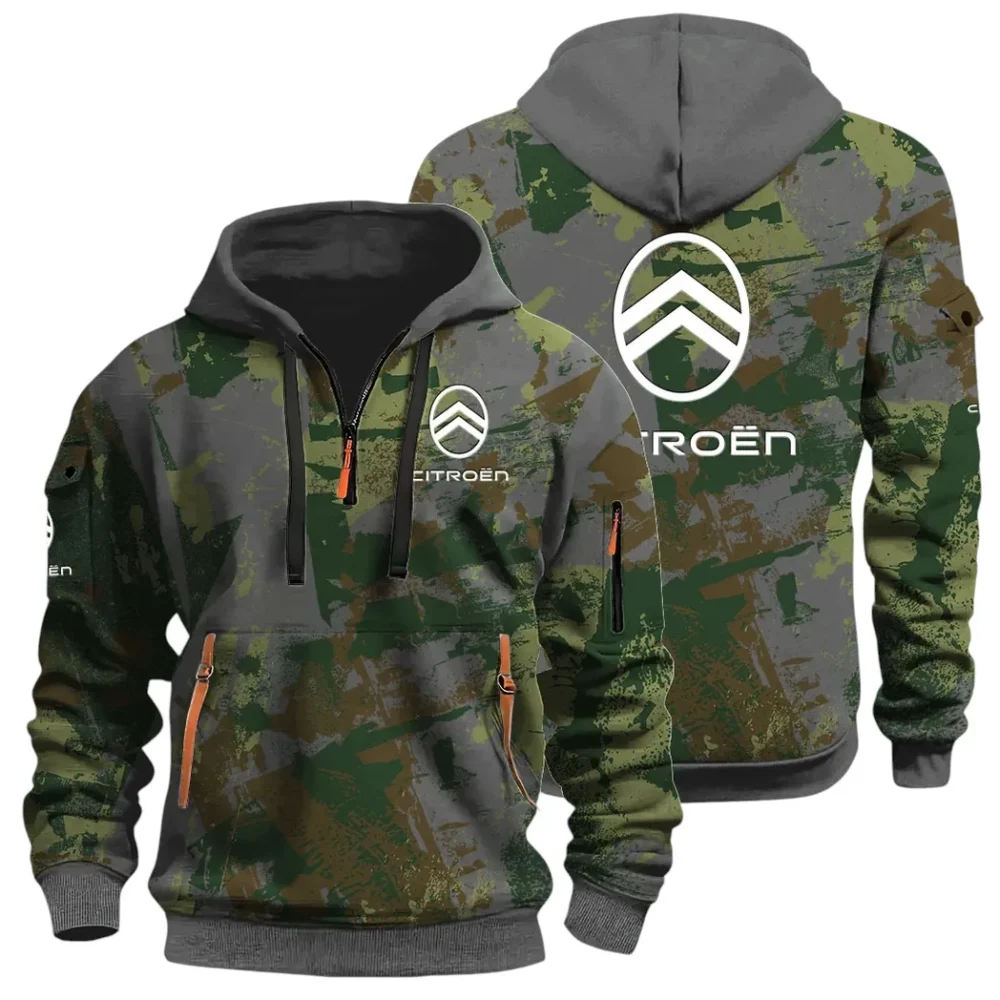 Comfortable Sedan Hoodie Half Zip 3D Print, Urban Casual Comfort Hoodie CAR514 - Dark Gray