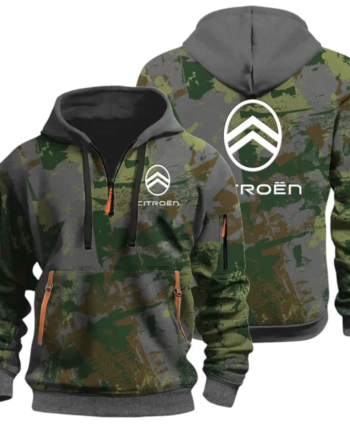 Comfortable Sedan Hoodie Half Zip 3D Print, Urban Casual Comfort Hoodie CAR514 - Dark Gray