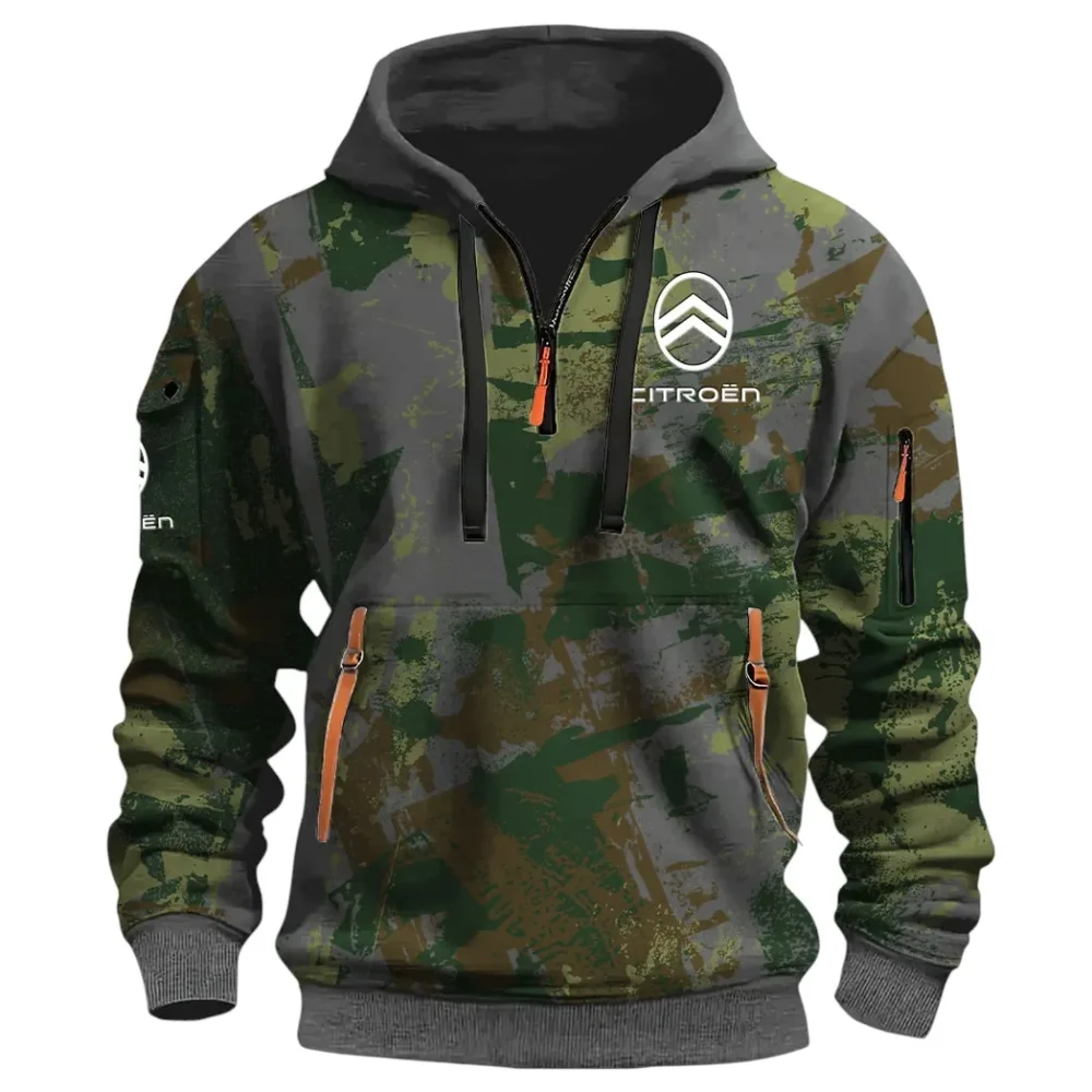 Comfortable Sedan Hoodie Half Zip 3D Print, Urban Casual Comfort Hoodie CAR514 - Dark Gray - Image 2