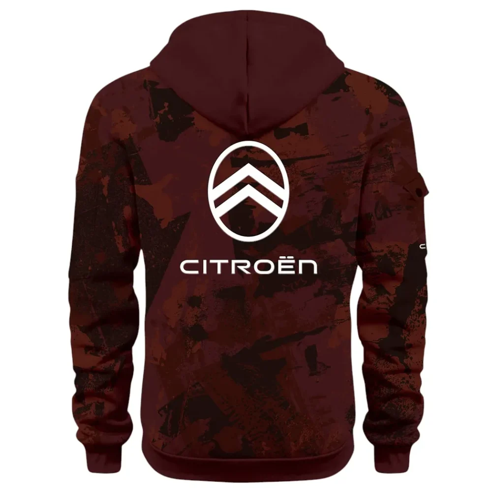 Comfortable Sedan Hoodie Half Zip 3D Print, Urban Casual Comfort Hoodie CAR514 - Dark Red - Image 3