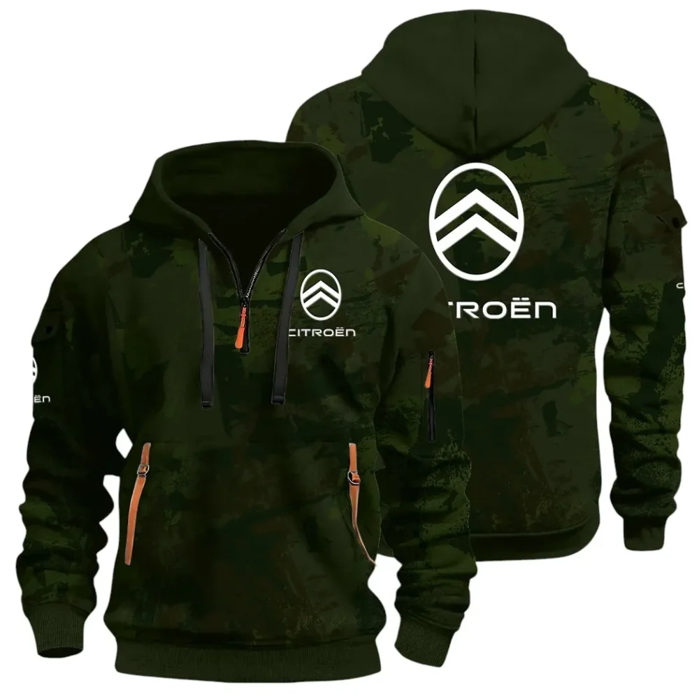 Comfortable Sedan Hoodie Half Zip 3D Print, Urban Casual Comfort Hoodie CAR514 - Green