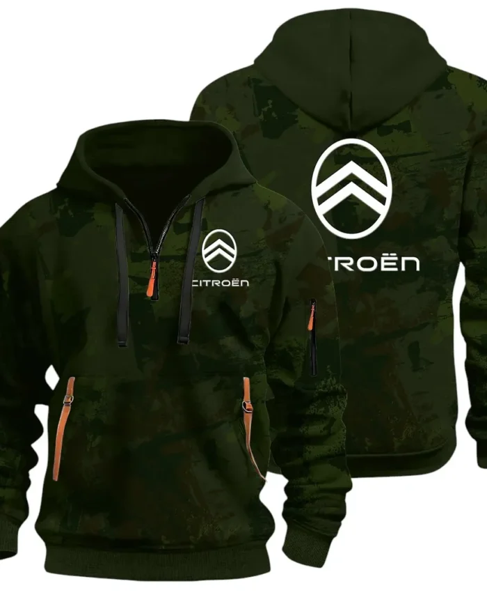 Comfortable Sedan Hoodie Half Zip 3D Print, Urban Casual Comfort Hoodie CAR514 - Green
