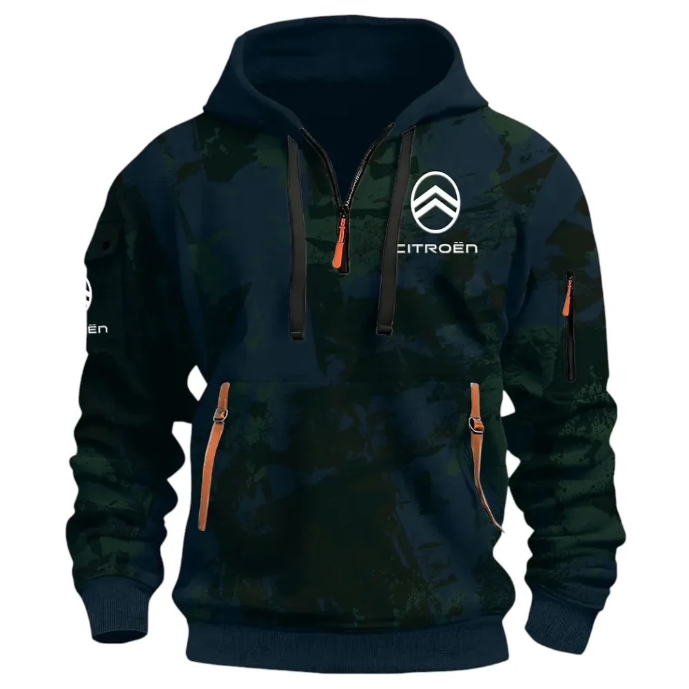 Comfortable Sedan Hoodie Half Zip 3D Print, Urban Casual Comfort Hoodie CAR514 - Navy - Image 2
