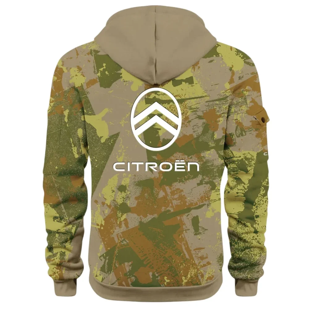 Comfortable Sedan Hoodie Half Zip 3D Print, Urban Casual Comfort Hoodie CAR514 - Khaki - Image 3