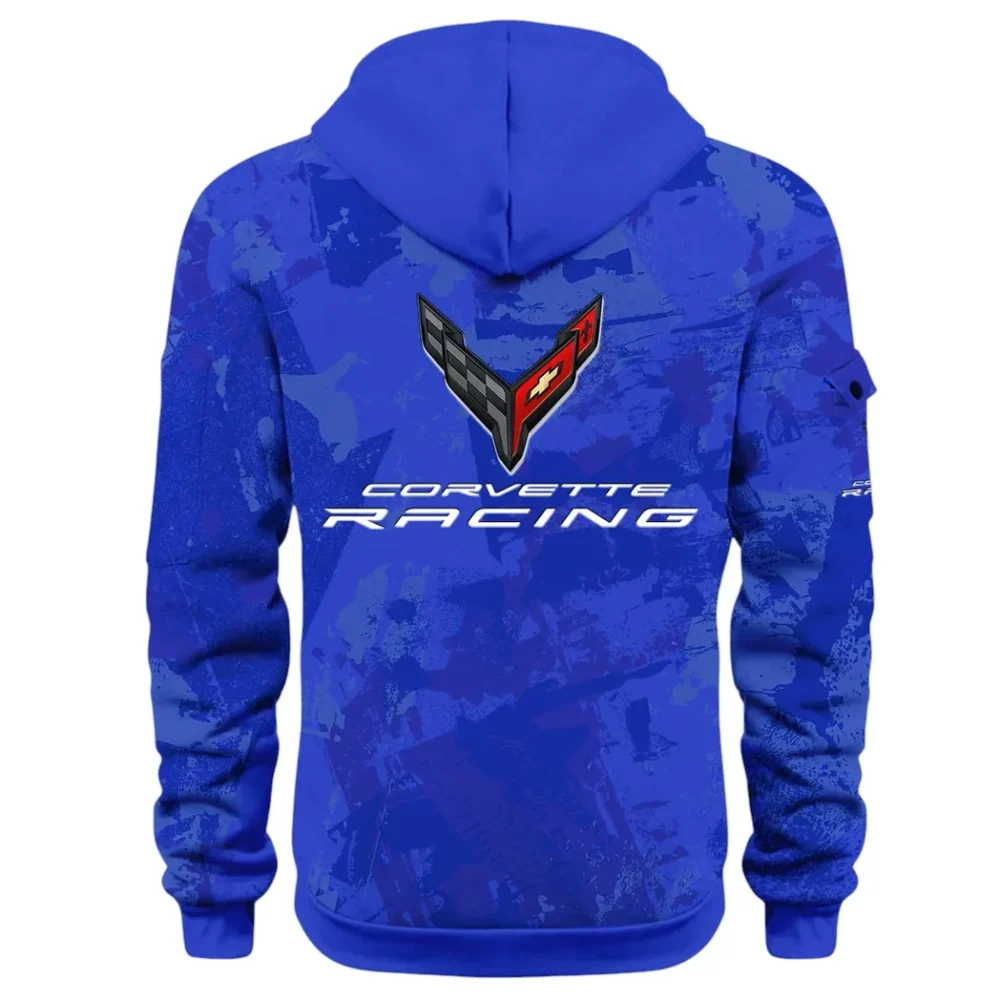 Racing Classic Hoodie Half Zip 3D Print, Street-Ready Casual Hoodie CAR514 - Blue - Image 3