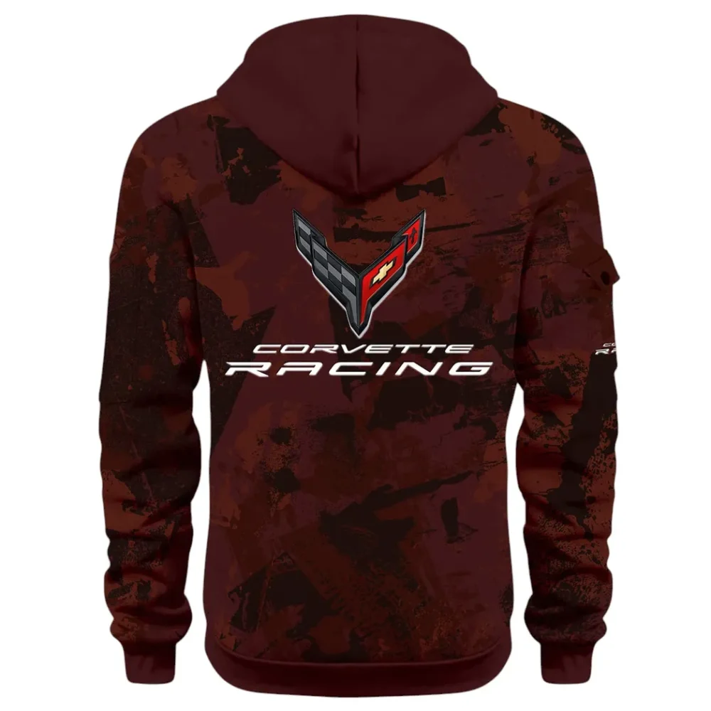 Racing Classic Hoodie Half Zip 3D Print, Street-Ready Casual Hoodie CAR514 - Dark Red - Image 3