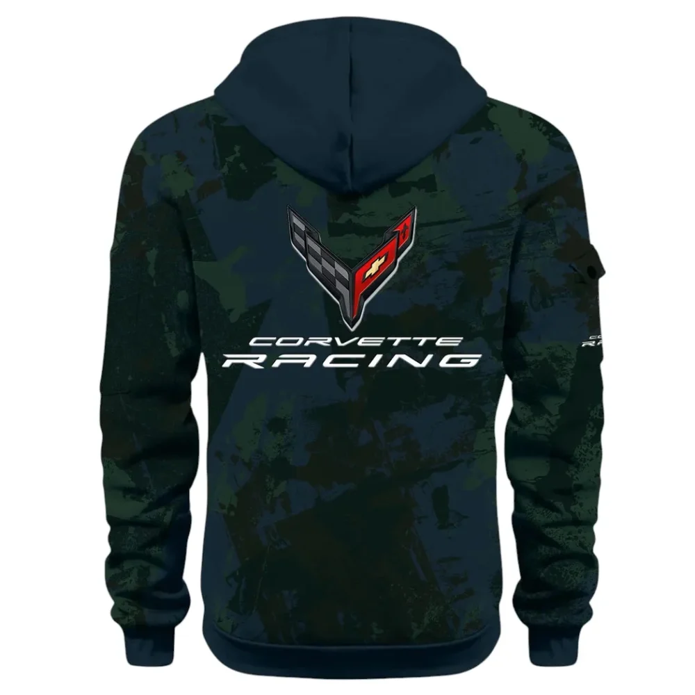 Racing Classic Hoodie Half Zip 3D Print, Street-Ready Casual Hoodie CAR514 - Navy - Image 3
